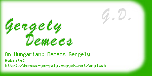 gergely demecs business card